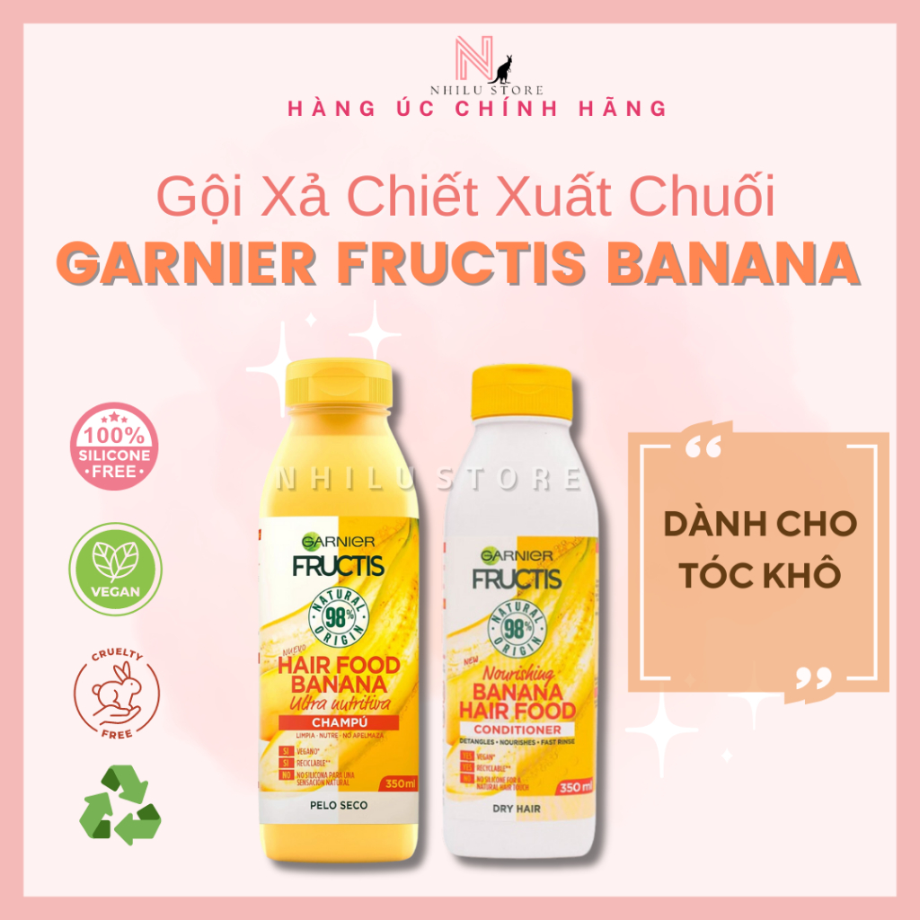 Bộ Đôi Gội và Xả Garnier Chuối