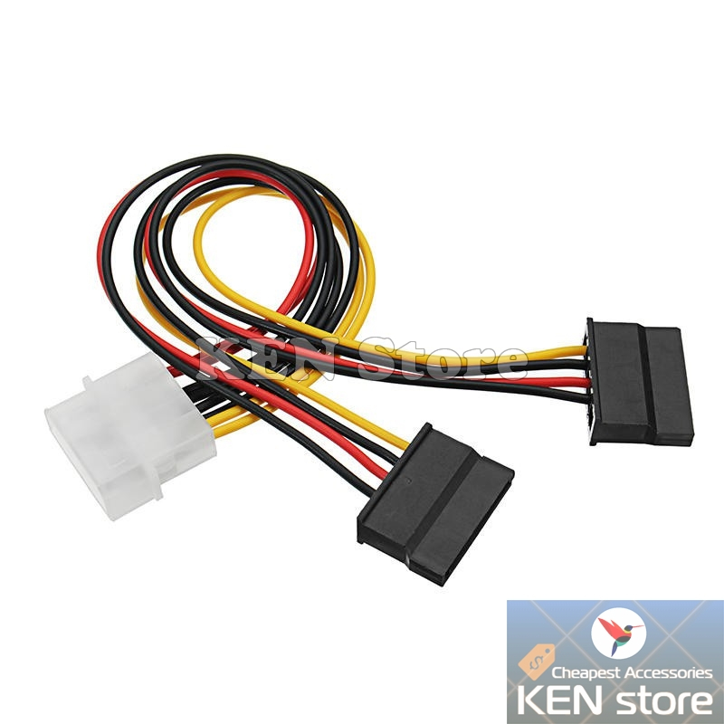 Cáp chuyển cổng IDE 4 pin thành 2 cổng Sata dành cho các bộ nguồn máy tính thiếu cổng Sata