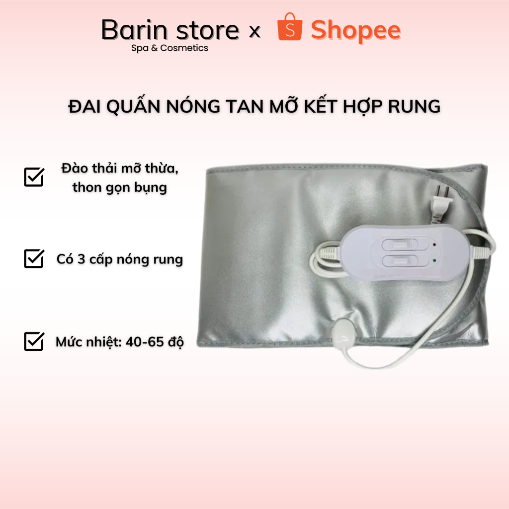 Đai Quấn Nóng Kết Hợp Rung Massage 3 Cấp Độ Đánh Tan Mỡ Bụng Dùng Cho Spa Và Tại Nhà