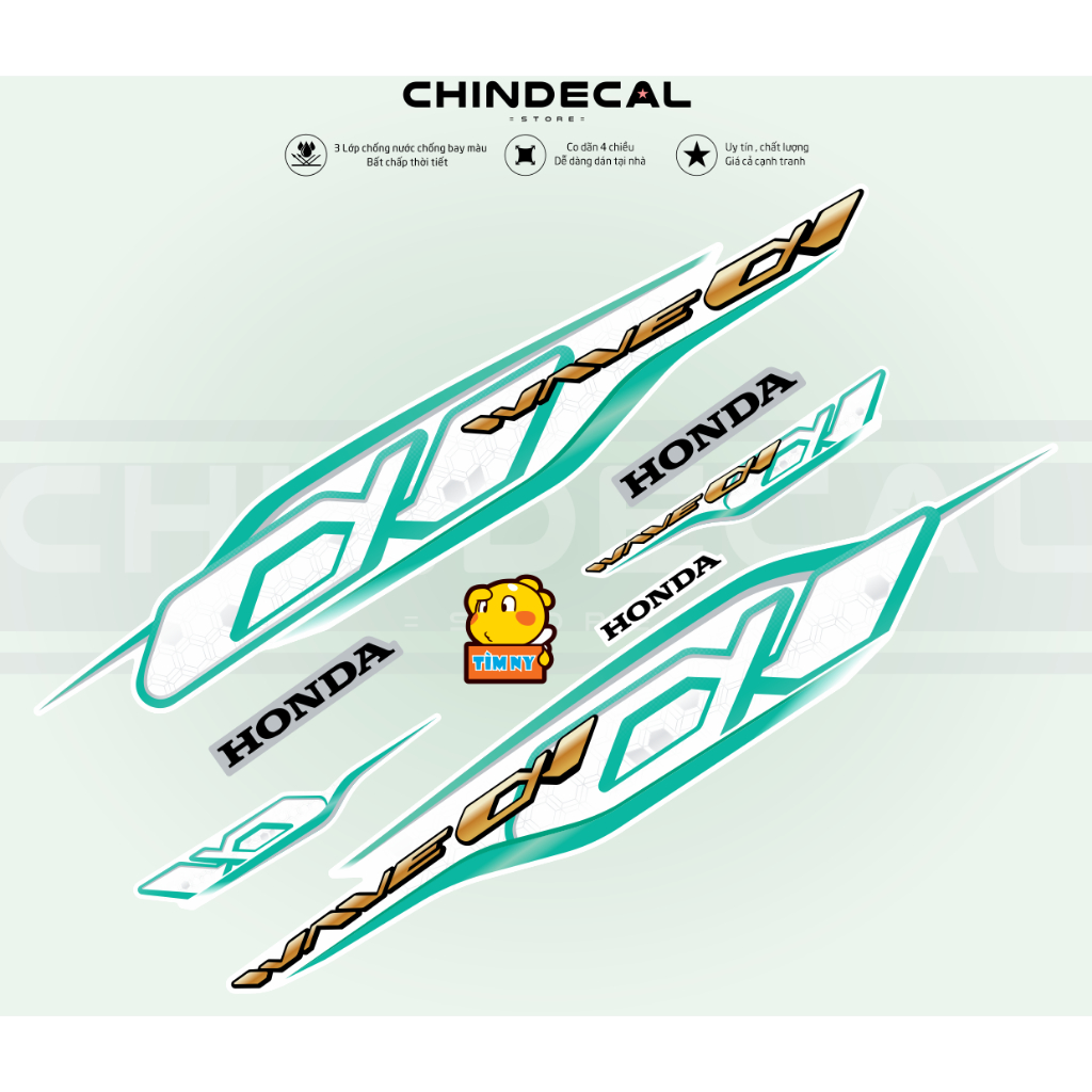 Tem WAVE ALPHA  Mẫu 2021 Nhiều Phối Màu | Tem 3 lớp chống nước chống bay màu | 831009