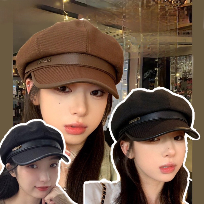 Mũ nón beret mùa đông có dây chỉnh vòng đầu