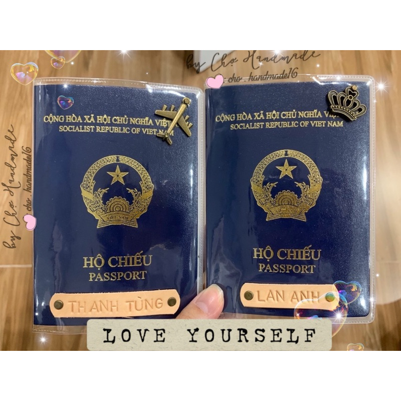 Vỏ hộ chiếu trong suốt FREE KHẮC TÊN -bao hộ chiếu - bọc hộ chiếu - passport cover