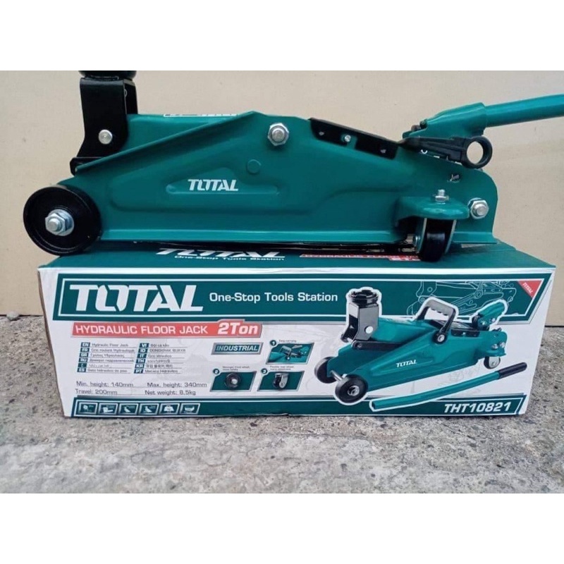 Đội Cá Sấu 2 Tấn TOTAL THT10821 - Kích Gầm Ô Tô Thủy Lực Cao 140-340mm (Chính Hãng)