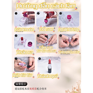 khuôn silicone làm son môi 3 món