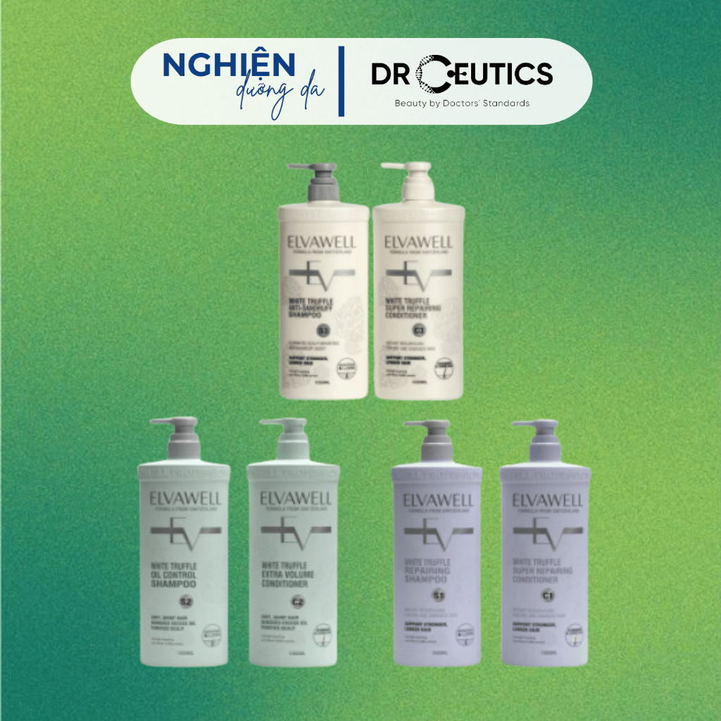 ELVAWELL - Cặp Dầu Gội Dầu Xã Chăm Sóc Nuôi Dưỡng Tóc