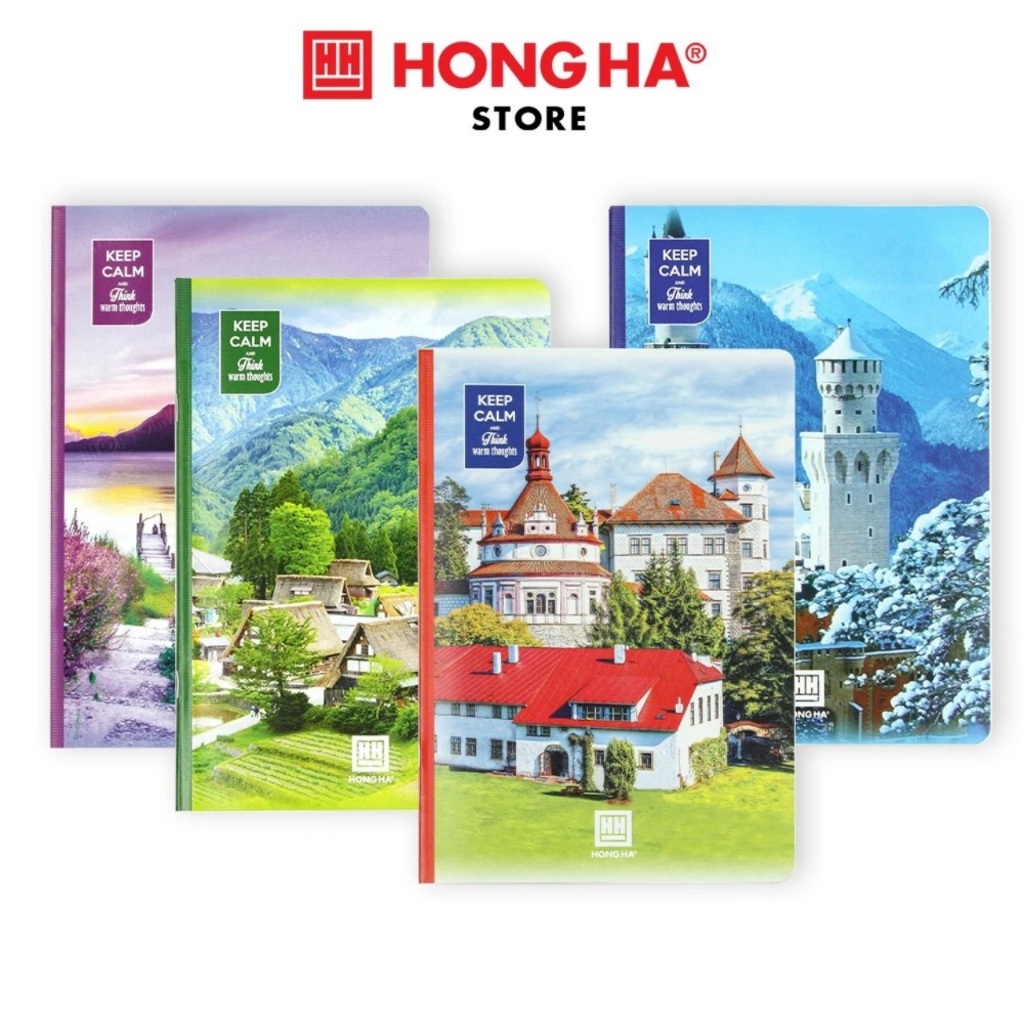 [Combo 5q] Vở kẻ ngang 200 trang Hồng Hà / Tập kẻ ngang Hồng Hà 200 trang chống lóa