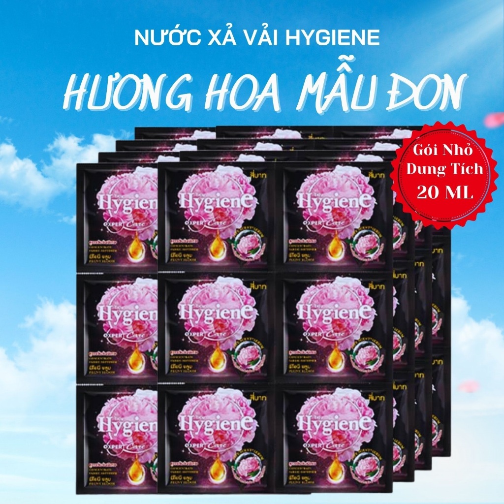 Nước Xả Vải Hygiene Hương Hoa Mẫu Đơn Túi Đen - Gói Lẻ 20ML