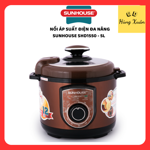 Nồi áp suất điện đa năng SUNHOUSE SHD1550 / SHD1552 - 900W, Dung tích 5L, Bảo Hành Chính Hãng