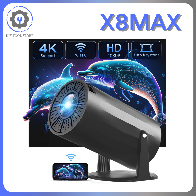 Máy chiếu mini 4K-X8MAX Chính hãng  Full HD Android 11.0 Bluetooth 5.0 ——DIY TOOL STORE