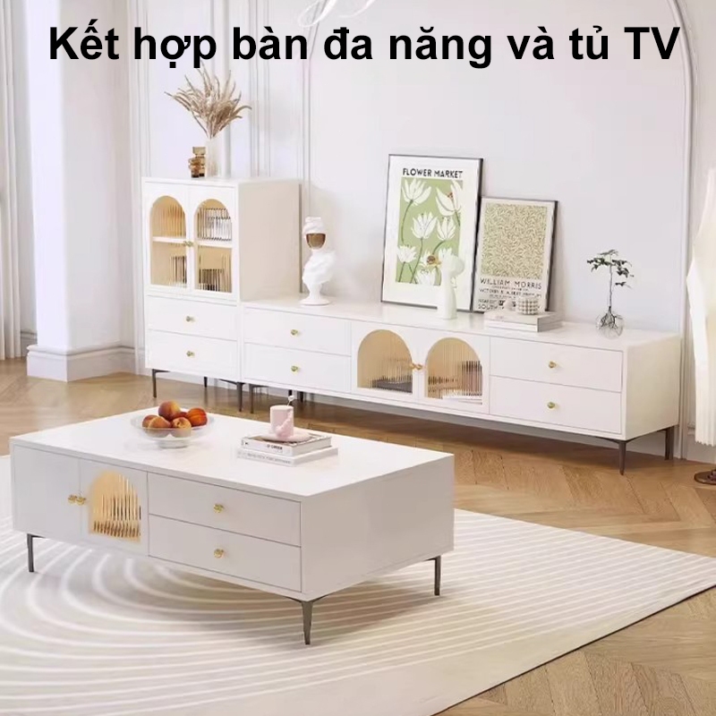 MY Bộ Tủ kệ tivi và bàn trà sofa đẹp có ngăn kéo phong cách hiện đại sang trọng, chống nước | BigBuy360 - bigbuy360.vn