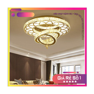 Đèn mâm led pha lê cao cấp hiện đại có điều khiển từ xa | Đèn ốp sát trần thế hệ mới sang trọng nhiều chế độ màu sáng