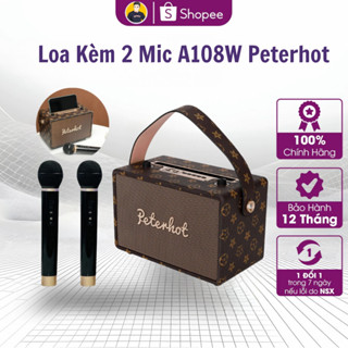 Loa Bluetooth Kèm 2 Mic A108W -  A106W Peterhot ,  âm thanh siêu đỉnh , Loa karaoke không dây kèm micro hát siêu hay