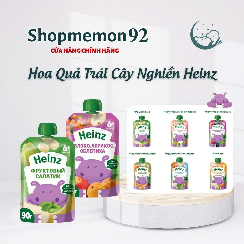 Hoa quả/Trái cây nghiền Heinz Nga date t2-7/2025 mix vị