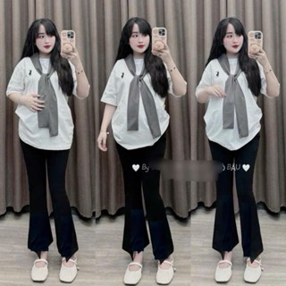 [ Rẻ Vô Địch ] Sét Bộ Quần Ống Loe Umi + Mix Áo Phông Thủy Thủ Form Rộng