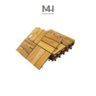 Vỉ gỗ lót sàn 12 nan 30x30 lắp ban công, sân vườn ngoài trời cao cấp Made4home
