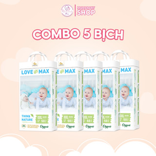 [Combo 5 Bịch Tặng Khăn Ướt] Bỉm Tã Love Max, Bỉm Quần/Dán Full Size