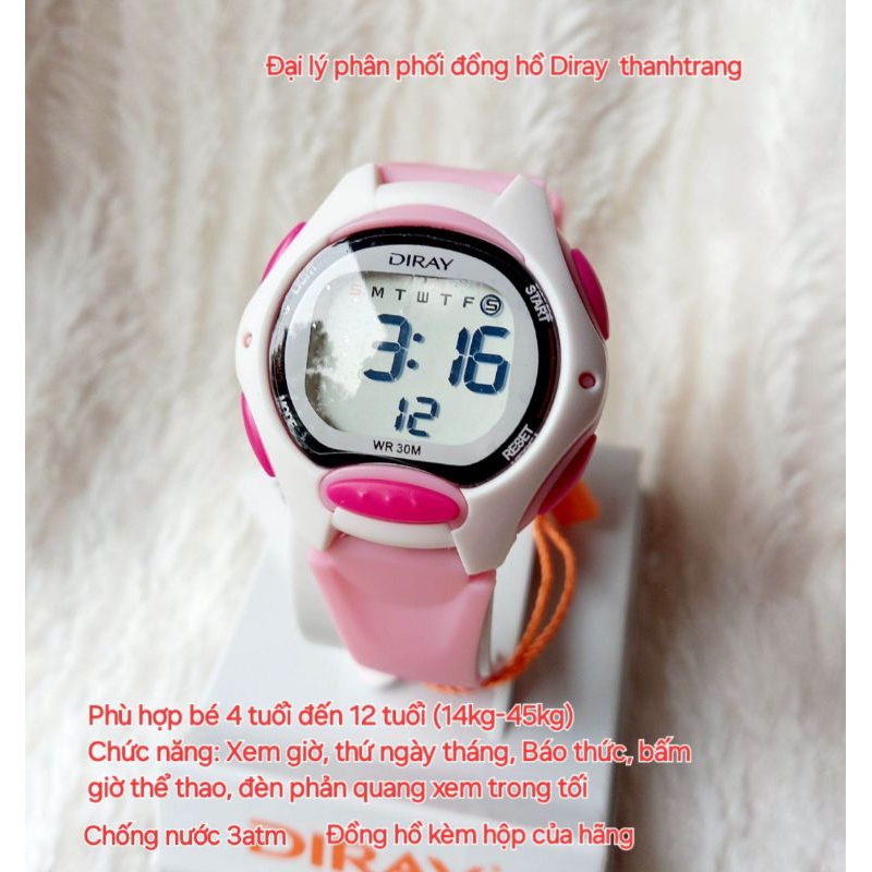 Đồng hồ trẻ em điện tử Diray hàng cao cấp, bảo hành dây silicon nhiều màu