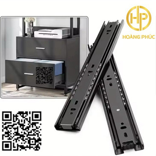   Ray bản 45mm  Ray hộc tủ ngăn kéo bản to- 3tầng sơn tĩnh điện đen chống rỉ sét 