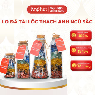 Lọ đá tài lộc Thạch Anh Ngũ Sắc An Phát - Hũ đá thanh tẩy - Hỗ trợ năng lượng, trang trí nhà cửa