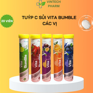  Viên sủi Multivitamin giúp bổ sung vitamin C mẫu bumble - tuýp 20 viên 7 vị 