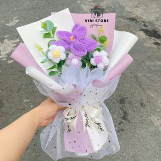  Chỉ 99k  Bó hoa len tặng bạn bè  tốt nghiệp sinh nhật kỉ niệm  - tặng kèm túi kiếng  Mẫu 23 & mẫu 24  