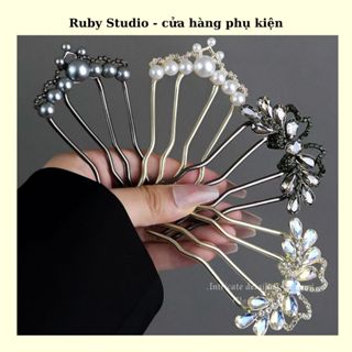 Trâm Cài Tóc Lược Đính Đá, Ngọc Chai Nhiều Loại.