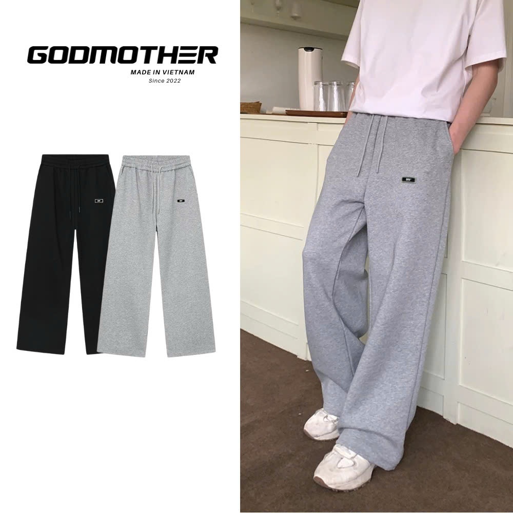 Quần Nỉ 2 Da Suông Ống Rộng GODMOTHER Nam Nữ Hách Dáng - Chất Nỉ Pants Cao Cấp Đứng Form Menswear