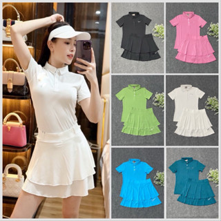 Sét thể thao nữ golf, tennis, pickleball chất cá sấu cao cấp thoáng mát, co giãn lên phom xinh, váy 2 lớp có quần