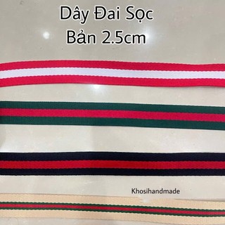 Dây đai sọc bản 2.5cm mỏng 15k/mét