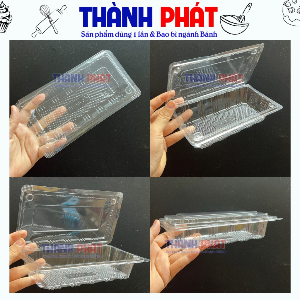 50 Hộp H151 bằng đựng shushi, cơm cuộn, bánh ngọt