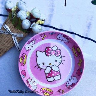 Dĩa tròn Melamin HelloKitty