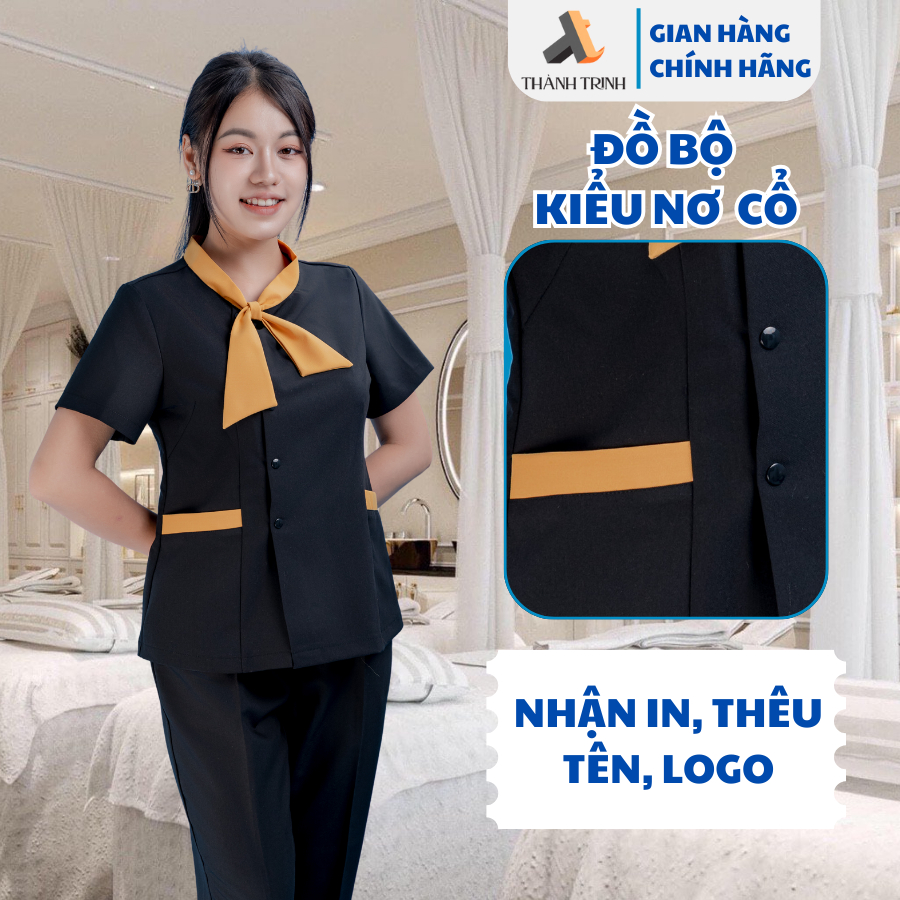 Đồng phục spa, áo spa, áo đồng phục thẩm mỹ viện nữ chất cotton lạnh vải cao cấp xưởng may Thành Trinh TT08