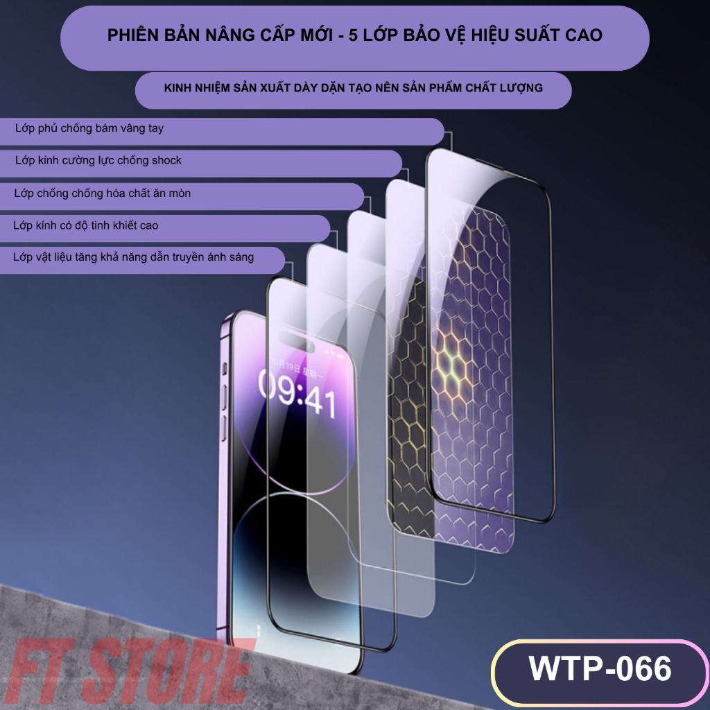 Kính cường lực WK KINKONG WTP-066 siêu cứng, siêu mượt, full viền chống vân tay - Chính hãng | BigBuy360 - bigbuy360.vn