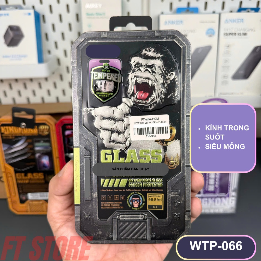 Kính cường lực WK KINKONG WTP-066 siêu cứng, siêu mượt, full viền chống vân tay - Chính hãng | BigBuy360 - bigbuy360.vn