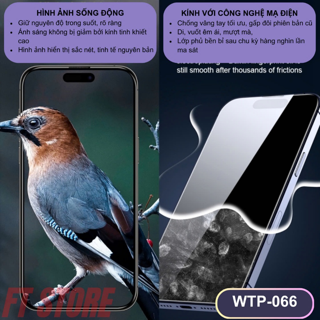 Kính cường lực WK KINKONG WTP-066 siêu cứng, siêu mượt, full viền chống vân tay - Chính hãng | BigBuy360 - bigbuy360.vn
