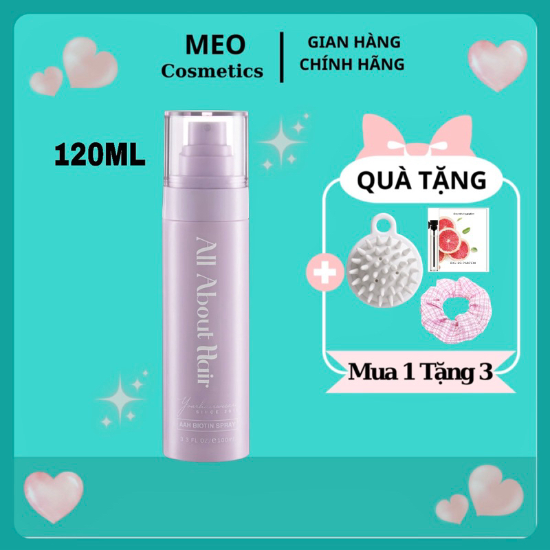[ Áp mã +3 Quà ] Xịt Dưỡng Tóc AAH All About Hair - Biotin Spray Chai 120ml