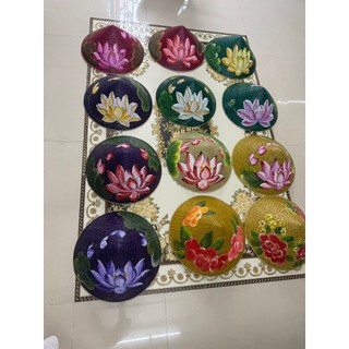Nón cỏ bàng vẽ - Nón vẽ công