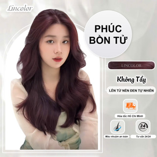 Thuốc nhuộm tóc, thuốc nhuộm tóc màu PHÚC BỒN TỬ , LIN_COLOR, tặng kèm oxy trợ nhuộm và bao tay,trùm đầu, bịt tai