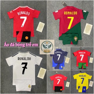 Bộ Quần Áo Đá Bóng/ Đá Banh Trẻ em In Sẵn Số 7 Ronaldo Mùa Mới ( In Sẵn ) - Hàng Mè Kim Cao Cấp