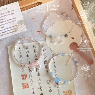 Vòng Đá Kiềng Thạch Anh Đủ Màu và Mooonstone Mix Charm Bạc Trăng Sao S925 TIỂU ANH GEMS 03