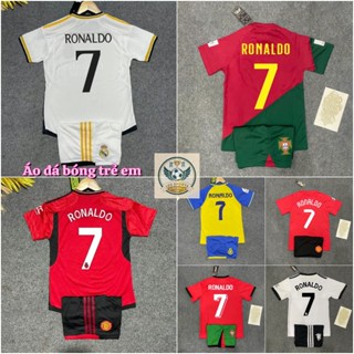 Bộ Quần Áo Đá Bóng/ Đá Banh Trẻ em In Sẵn Số 7 Ronaldo ( In Sẵn ) - Hàng Mè Kim Cao Cấp
