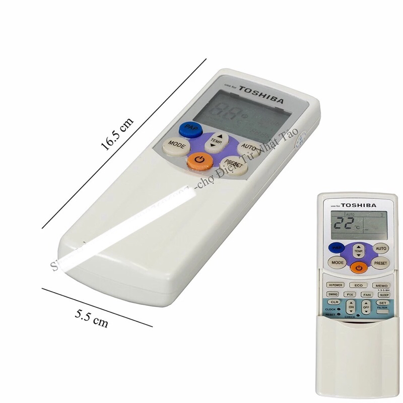 Remote máy lạnh Toshiba + Pin.