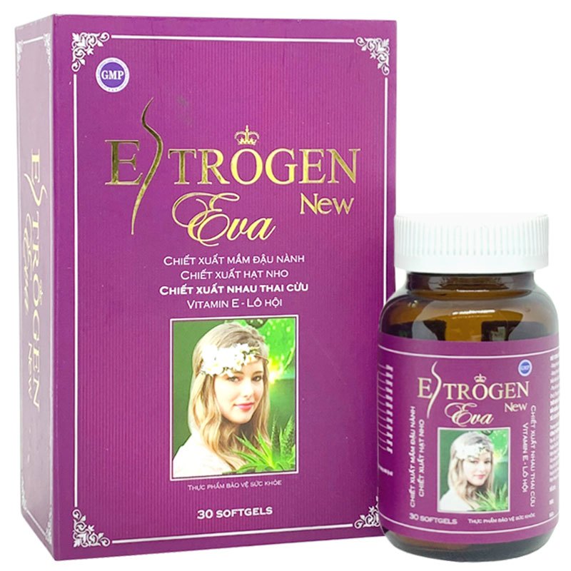 Viên uống ESTROGEN EVA NEW  Lọ 30 viên.Giúp Cân Bằng Nội Tiết, Giảm Khô Hạn, Giúp Đẹp Da