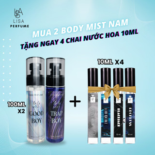 Body mist nam/nữ 100ml [mua 2 tặng 4] mua 2 Body mist 100ml + tặng ngay 4 chai nước hoa nam/nữ 10ml Xịt thơm cơ thể.