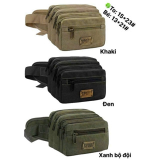 Bảo tử túi đeo bụng Túi thứ ngân nhiều ngăn Vải bạt chống mài mòn