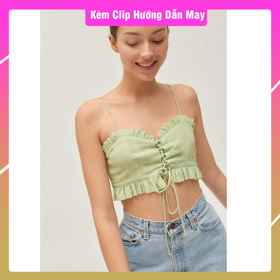 A003_Rập giấy áo Crop đan dây (Có hướng dẫn)
