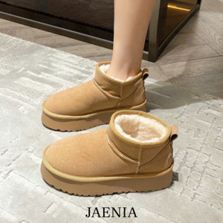 Giày Bốt Lót Lông Cừu Siêu Ấm Chất Da Lộn Cao Cấp Màu Hạt Dẻ Phong Cách