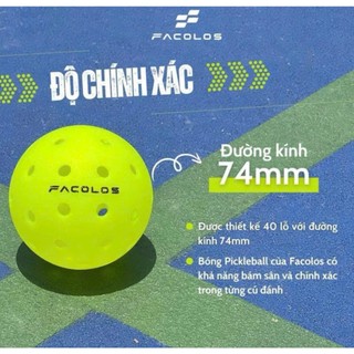 Bóng Pickleball Facolos F-Pro Performance tiêu chuẩn (USAPA) 40 lỗ với đường kính 74mm