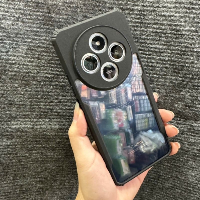 Case ốp lưng Xiaomi Redmi 14C viền dẻo đen dày dặn chống sốc lưng trong suốt bảo vệ camera