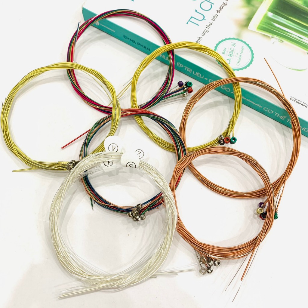 Dây đàn guitar Acoustic, dây đàn guiatr Classical, dây đàn guitar điện có đánh số dây theo màu chốt